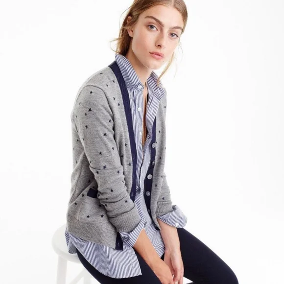 Crew Sweaters J Crew Harlow Star Embroidered Cardigan